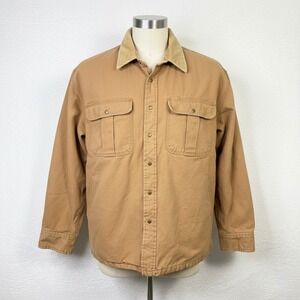 Five Brother 2X Mens Tan Brown Work Shirt Jacket Coat Cotton Blend Flannel Lined
